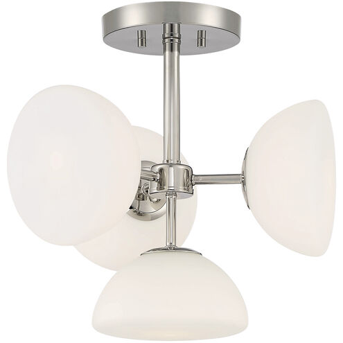 Zio 4 Light 15 inch Polished Nickel Chandelier Convertible Ceiling Light